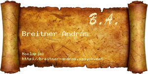 Breitner András névjegykártya